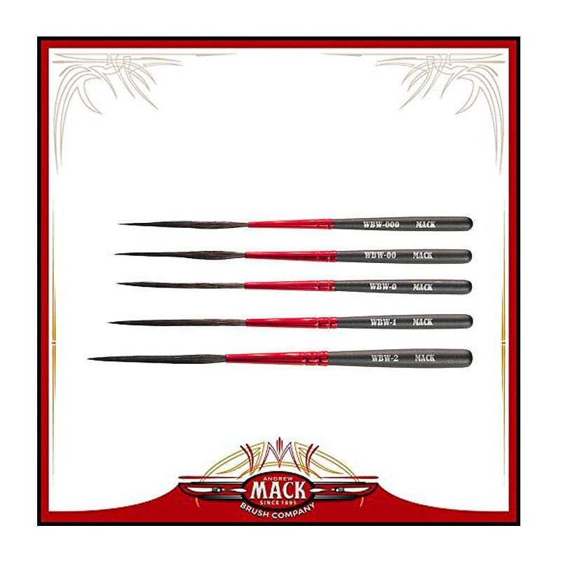 Black Widow Scoller Mack brushes, pinstriping brushes, Mack brushes - STDS KUSTOM